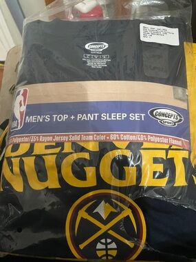 Concepts Sport Denver Nuggets Men's Black & Yellow Sleep Set - Top and Pant